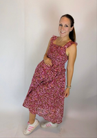 Floral Chiffon midi breastfeeding dress