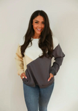 Diagonal zip breastfeeding sweatshirt